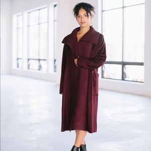 Sosken Genna Brushed Knit Coat Oxblood Size 2 $550